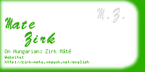 mate zirk business card